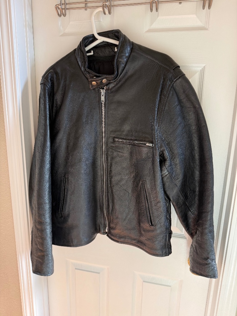 Black Leather Cafe Racer Style